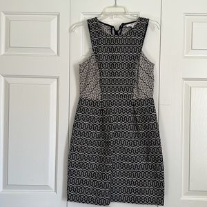 💖Loft black and white geometric summer dress